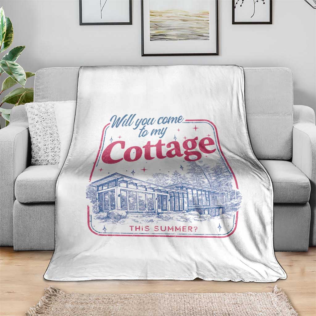 Will You Come To My Cottage This Summer Throw Blanket LGBT Romance Hockey Fan