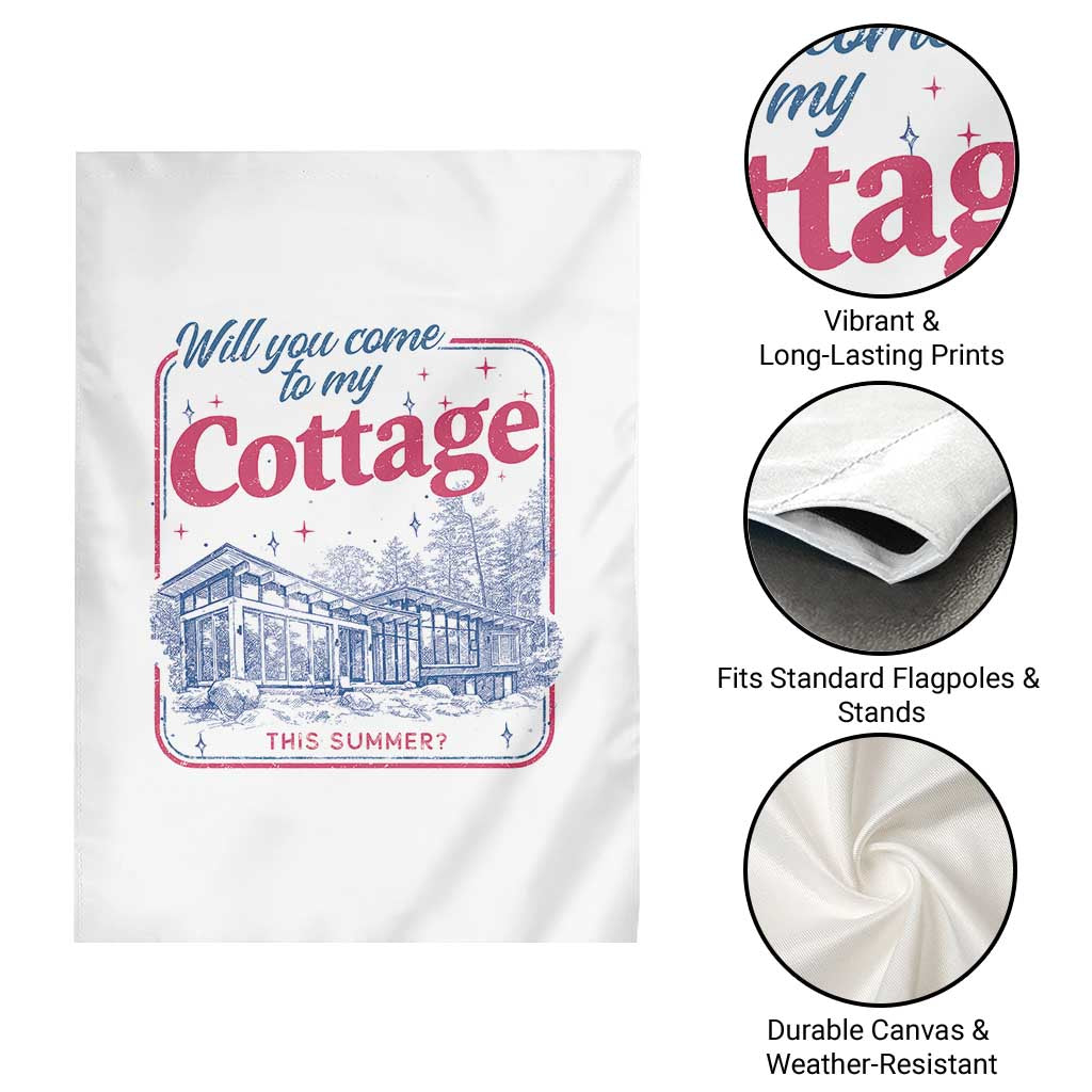Will You Come To My Cottage This Summer Garden Flag LGBT Romance Hockey Fan