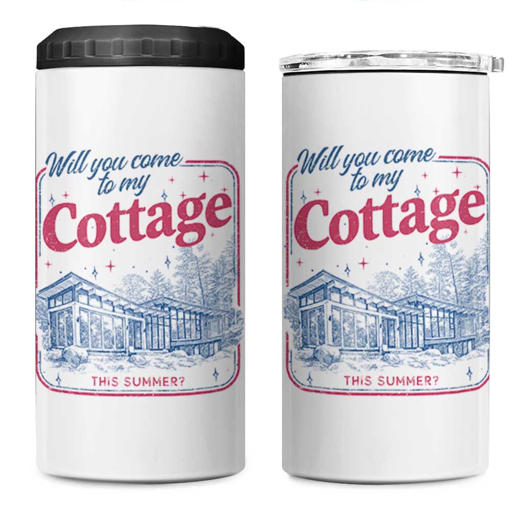 Will You Come To My Cottage This Summer 4 in 1 Can Cooler Tumbler LGBT Romance Hockey Fan