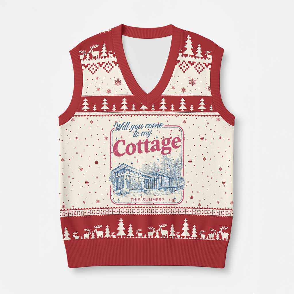 Will You Come To My Cottage This Summer V-Neck Knit Sweater Vest LGBT Romance Hockey Fan