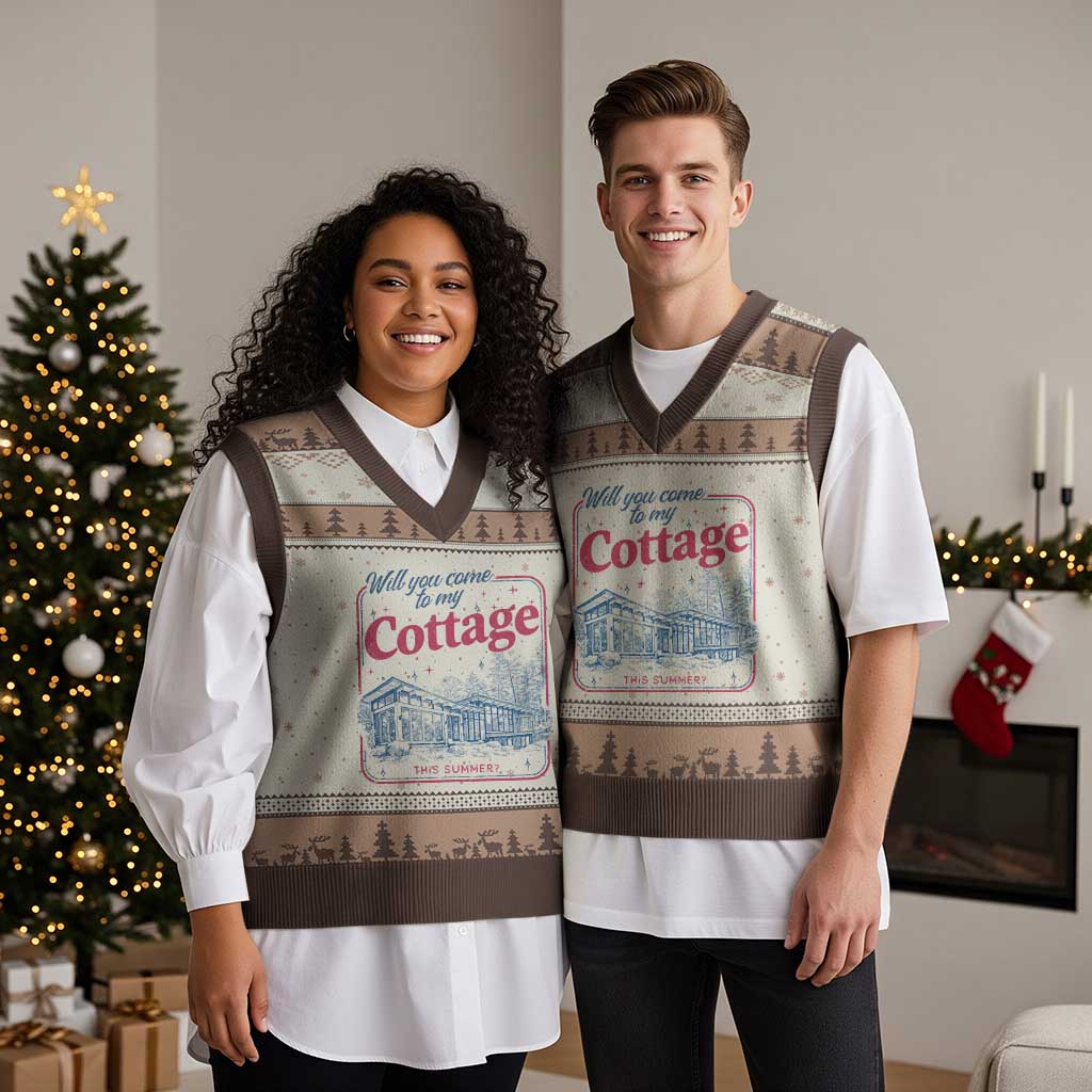 Will You Come To My Cottage This Summer V-Neck Knit Sweater Vest LGBT Romance Hockey Fan