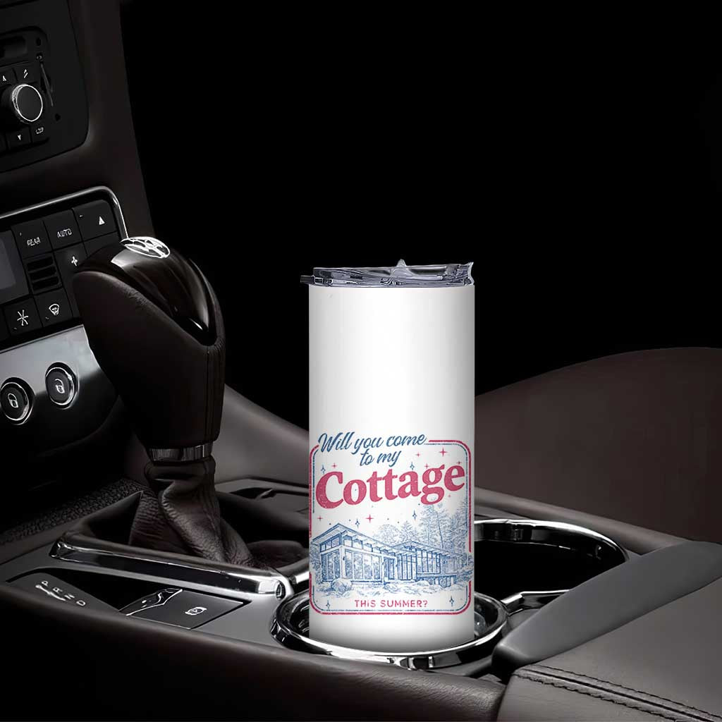Will You Come To My Cottage This Summer Skinny Tumbler LGBT Romance Hockey Fan