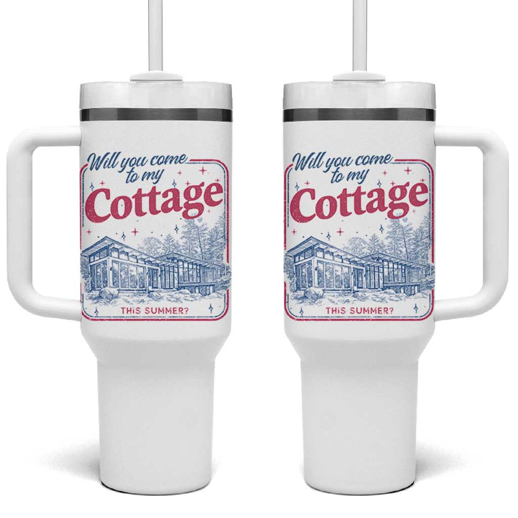 Will You Come To My Cottage This Summer Tumbler With Handle LGBT Romance Hockey Fan