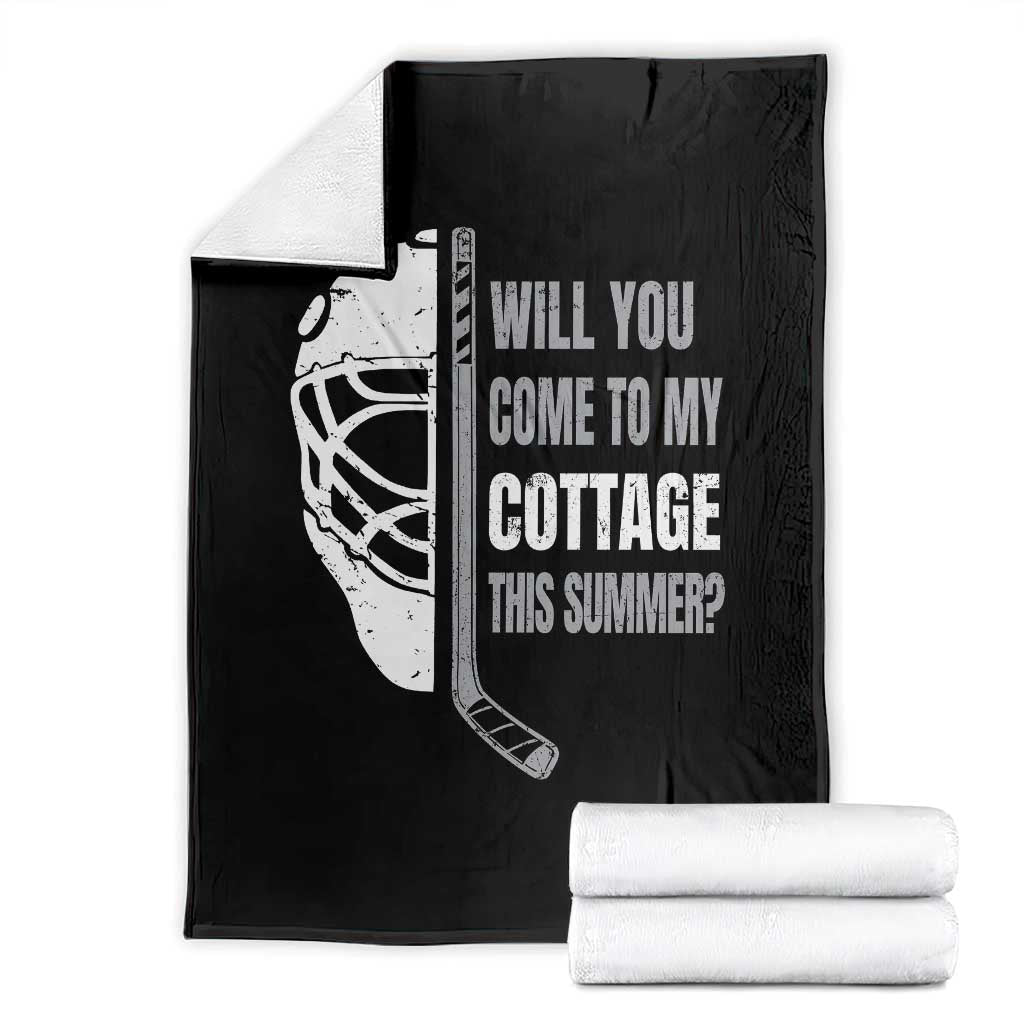 Will You Come To My Cottage This Summer Throw Blanket Retro LGBT Romance Hockey Fan