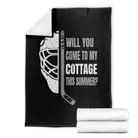 Will You Come To My Cottage This Summer Throw Blanket Retro LGBT Romance Hockey Fan