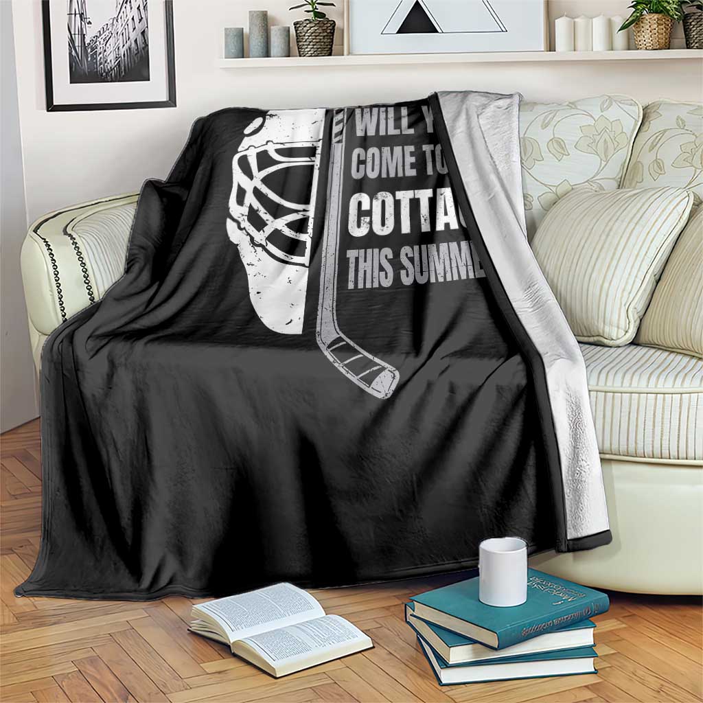 Will You Come To My Cottage This Summer Throw Blanket Retro LGBT Romance Hockey Fan