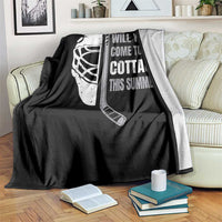 Will You Come To My Cottage This Summer Throw Blanket Retro LGBT Romance Hockey Fan