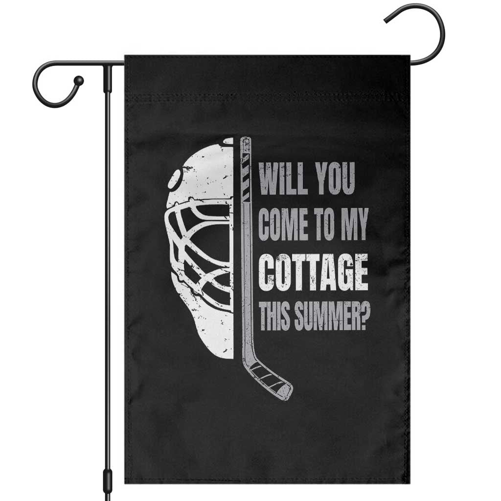 Will You Come To My Cottage This Summer Garden Flag Retro LGBT Romance Hockey Fan