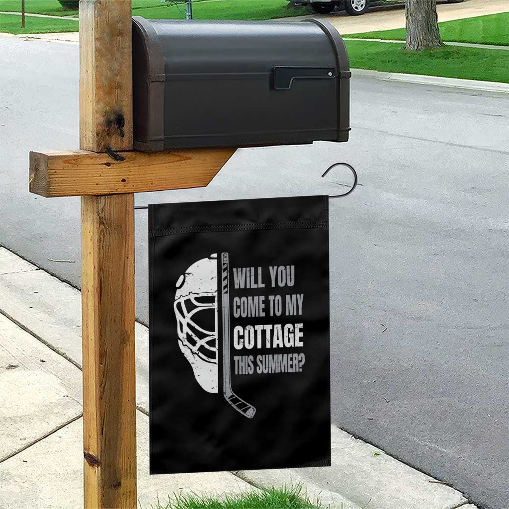 Will You Come To My Cottage This Summer Garden Flag Retro LGBT Romance Hockey Fan