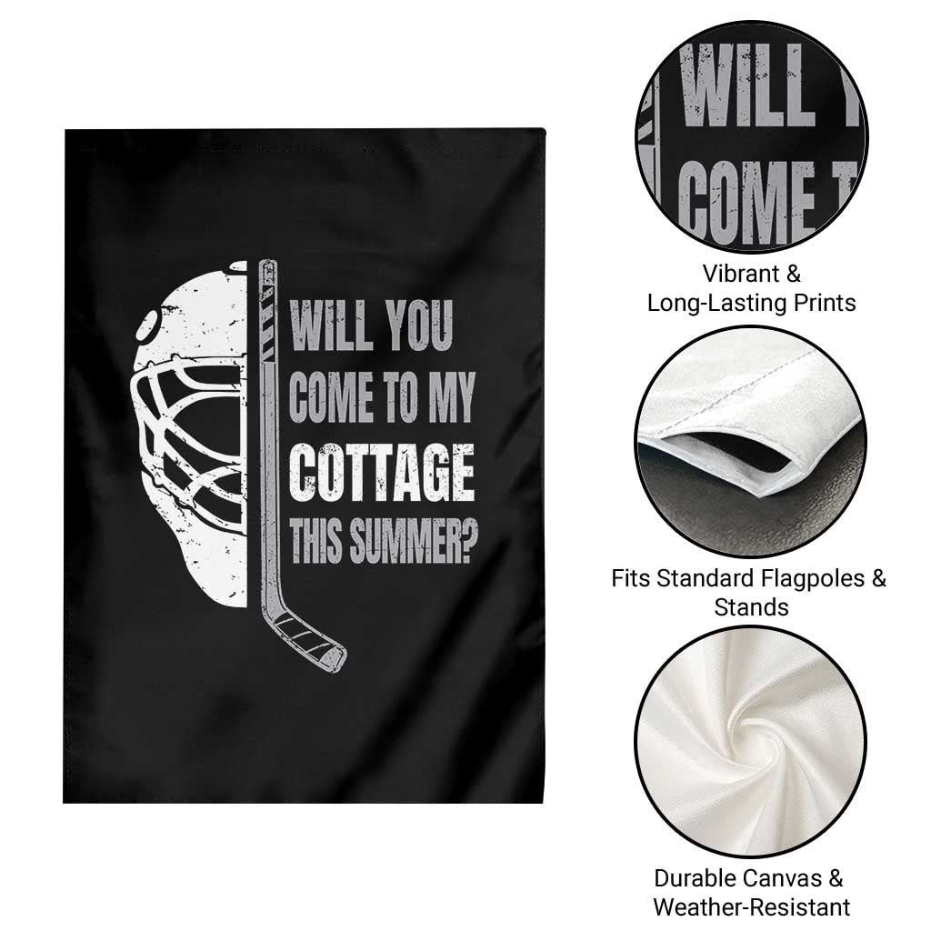 Will You Come To My Cottage This Summer Garden Flag Retro LGBT Romance Hockey Fan