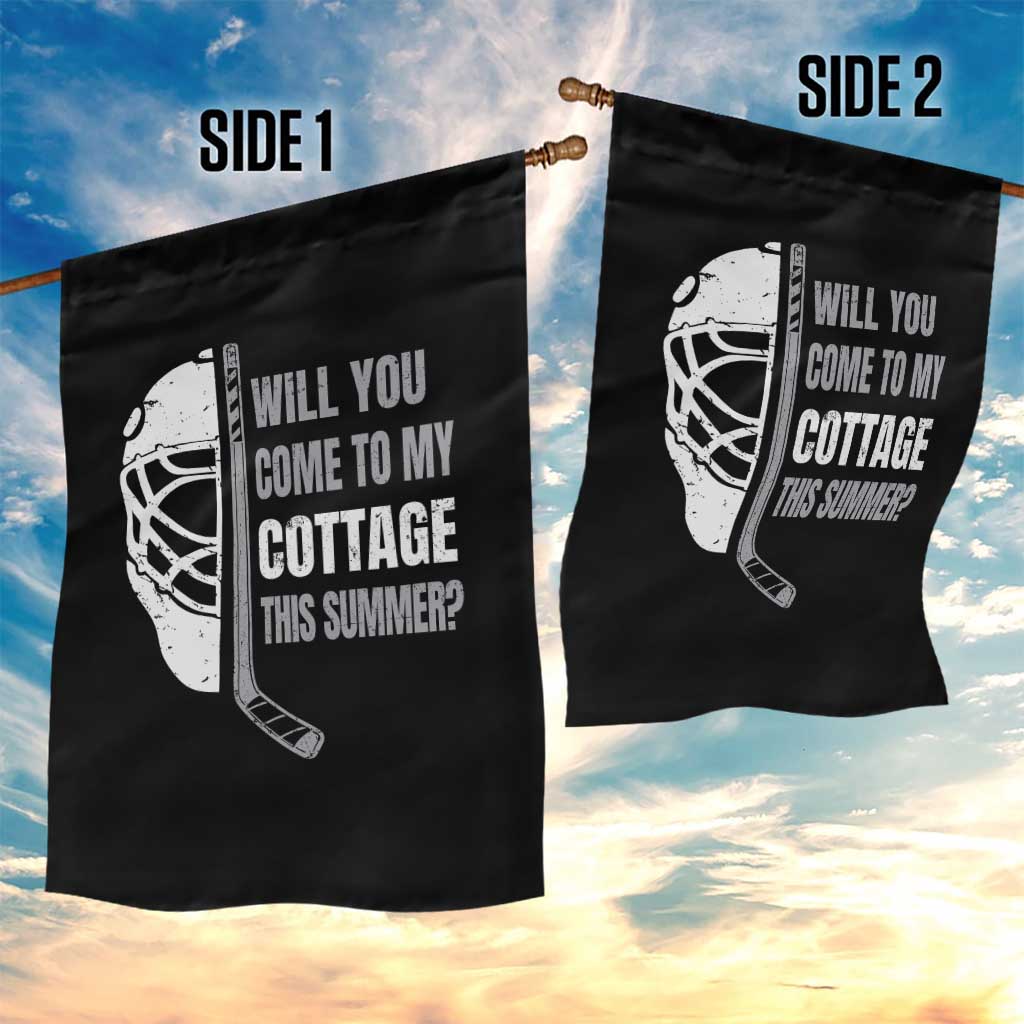 Will You Come To My Cottage This Summer Garden Flag Retro LGBT Romance Hockey Fan