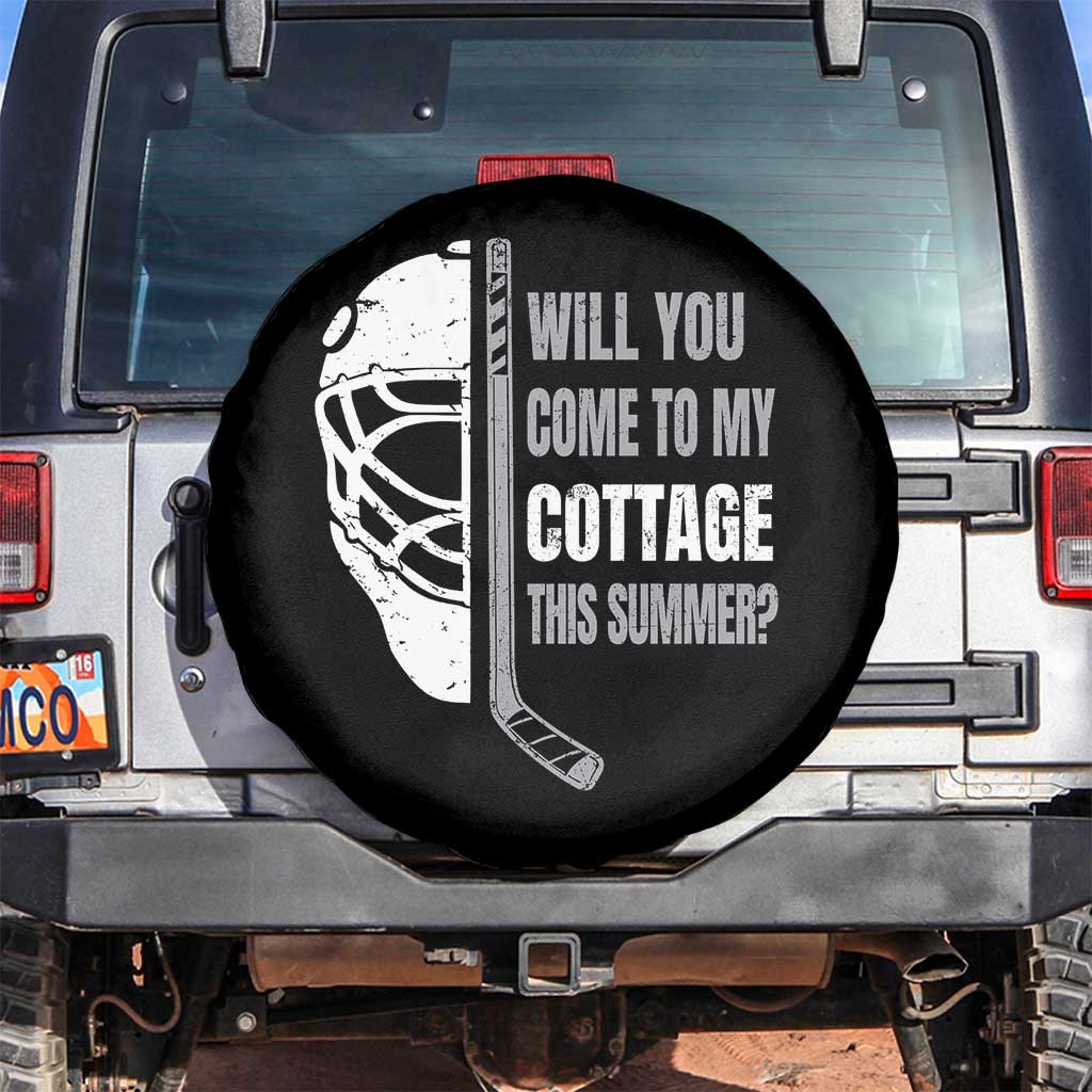 Will You Come To My Cottage This Summer Spare Tire Cover Retro LGBT Romance Hockey Fan