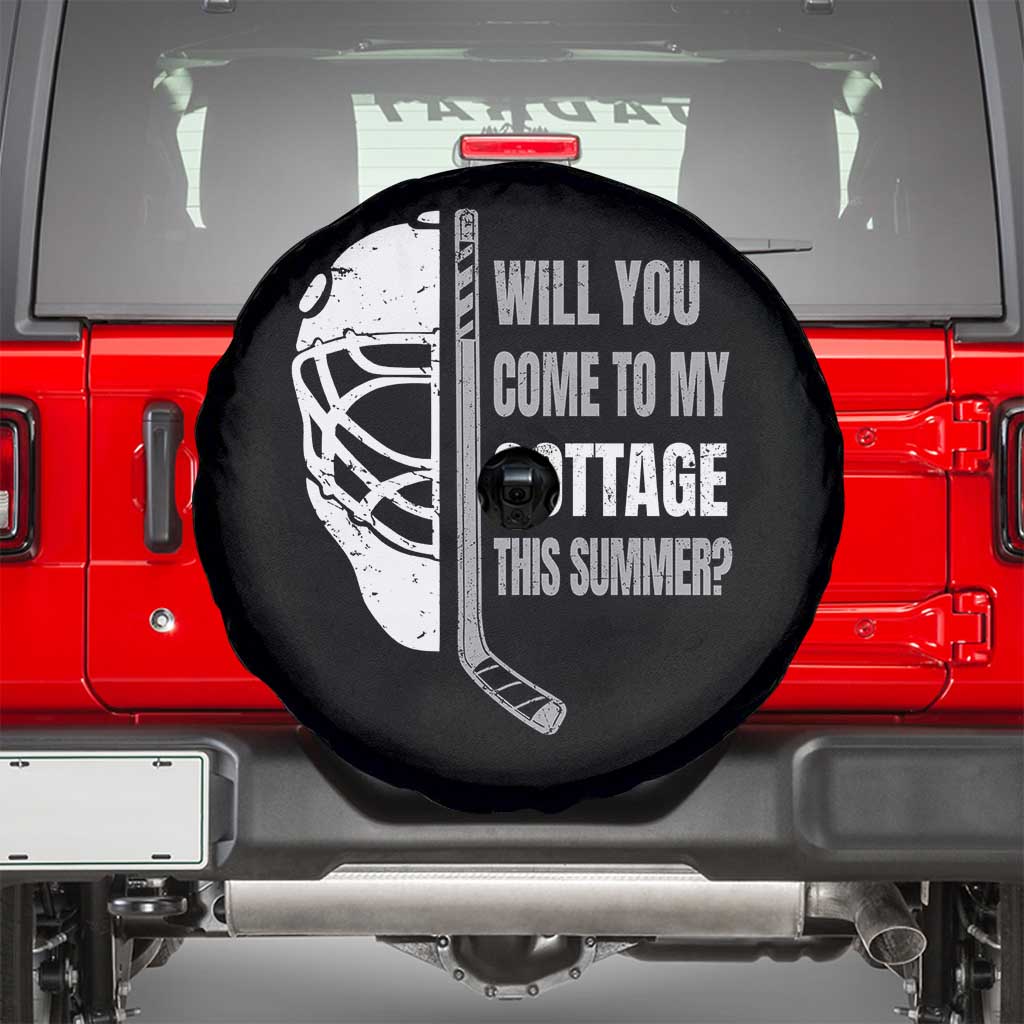 Will You Come To My Cottage This Summer Spare Tire Cover Retro LGBT Romance Hockey Fan