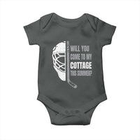 Will You Come To My Cottage This Summer Baby Onesie Retro LGBT Romance Hockey Fan