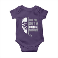 Will You Come To My Cottage This Summer Baby Onesie Retro LGBT Romance Hockey Fan