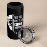 Will You Come To My Cottage This Summer 4 in 1 Can Cooler Tumbler Retro LGBT Romance Hockey Fan