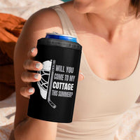 Will You Come To My Cottage This Summer 4 in 1 Can Cooler Tumbler Retro LGBT Romance Hockey Fan