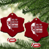Will You Come To My Cottage This Summer Ceramic Ornament Retro LGBT Romance Hockey Fan