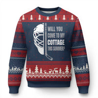 Will You Come To My Cottage This Summer Ugly Christmas Sweater Retro LGBT Romance Hockey Fan