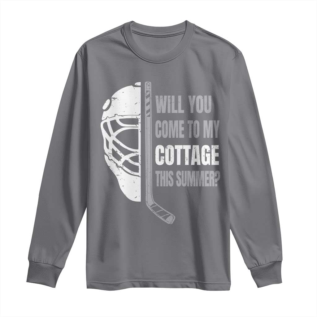 Will You Come To My Cottage This Summer Long Sleeve Shirt Retro LGBT Romance Hockey Fan