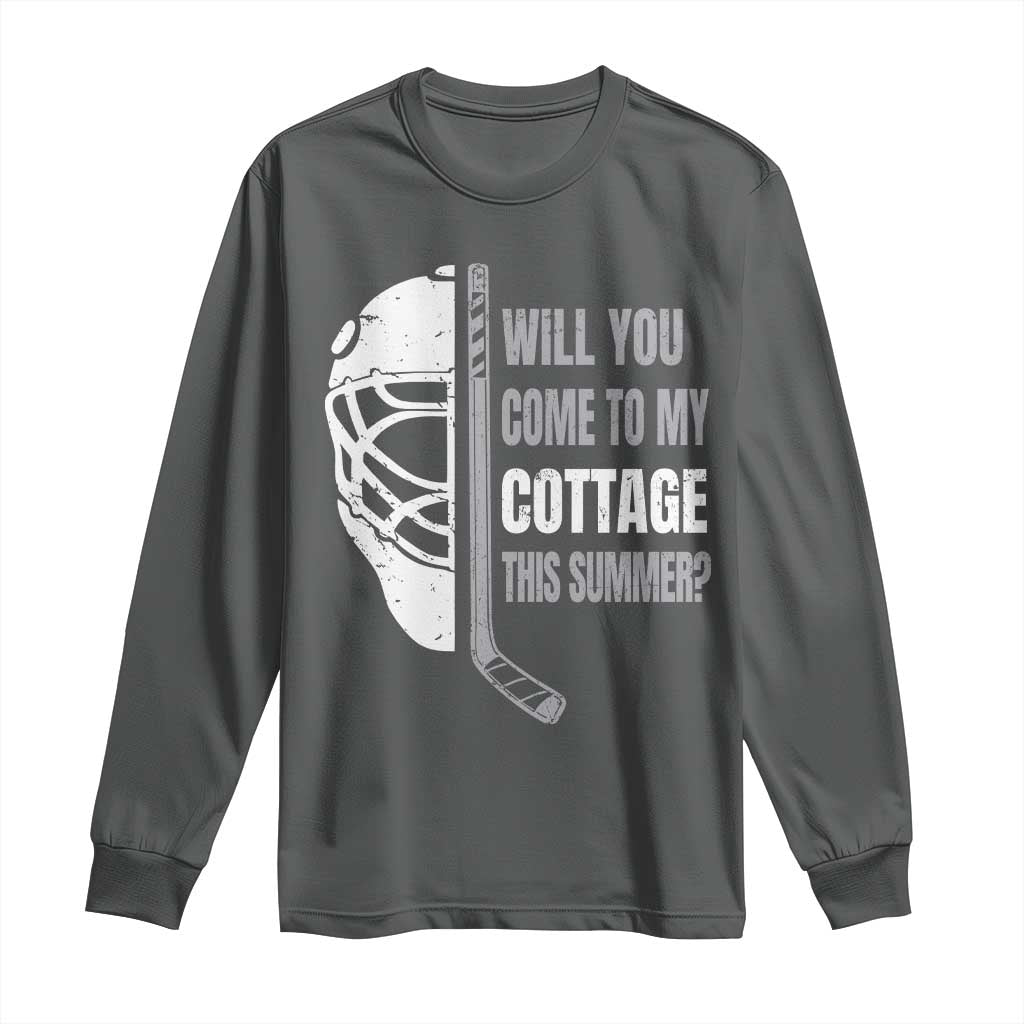 Will You Come To My Cottage This Summer Long Sleeve Shirt Retro LGBT Romance Hockey Fan