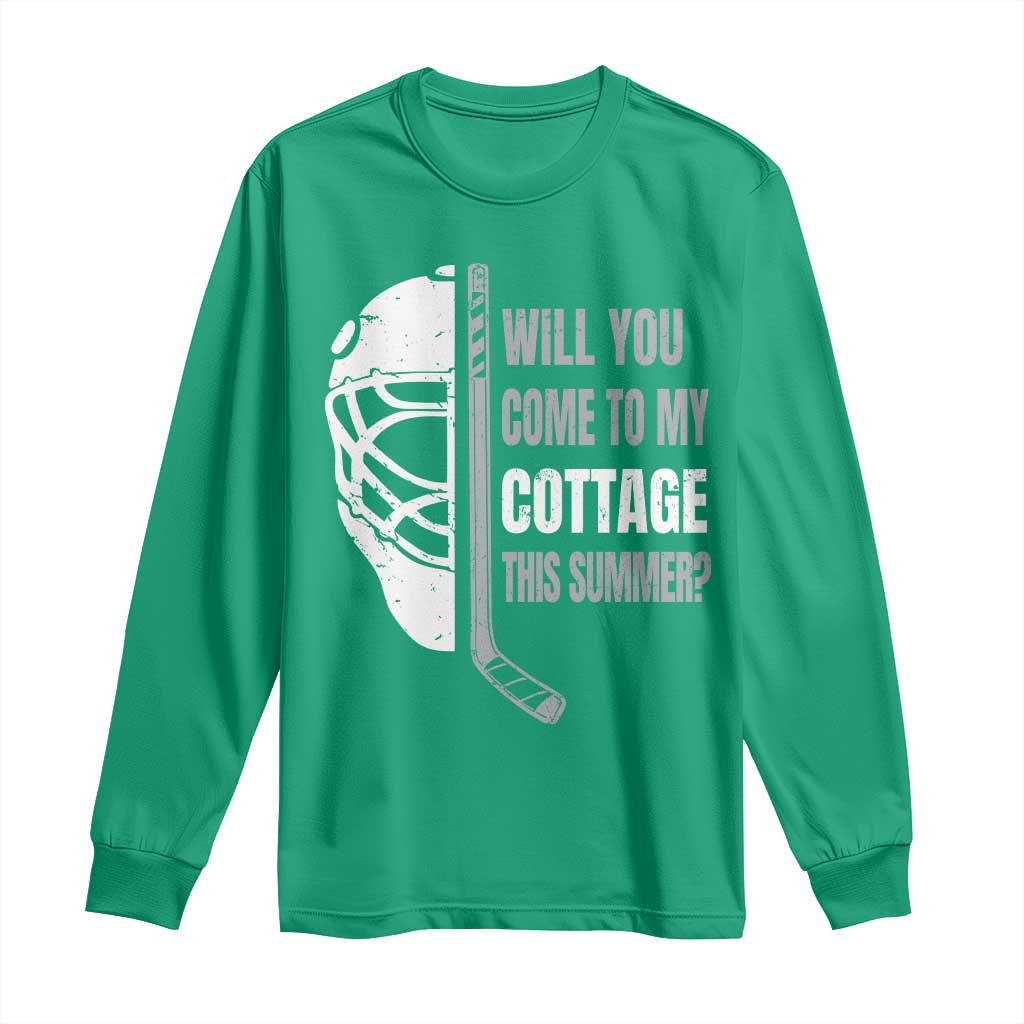 Will You Come To My Cottage This Summer Long Sleeve Shirt Retro LGBT Romance Hockey Fan