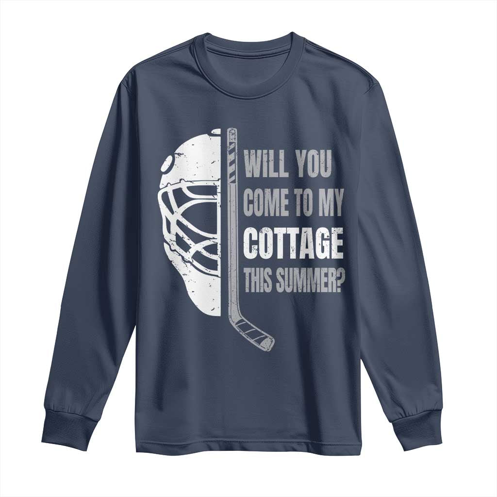 Will You Come To My Cottage This Summer Long Sleeve Shirt Retro LGBT Romance Hockey Fan