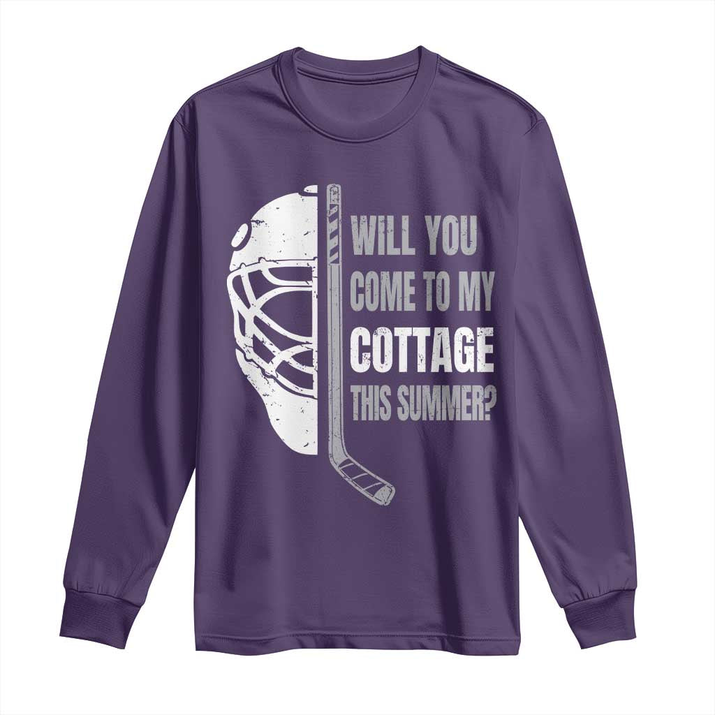 Will You Come To My Cottage This Summer Long Sleeve Shirt Retro LGBT Romance Hockey Fan