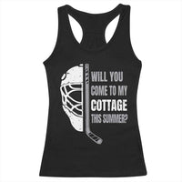 Will You Come To My Cottage This Summer Racerback Tank Top Retro LGBT Romance Hockey Fan