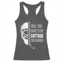 Will You Come To My Cottage This Summer Racerback Tank Top Retro LGBT Romance Hockey Fan