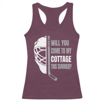 Will You Come To My Cottage This Summer Racerback Tank Top Retro LGBT Romance Hockey Fan