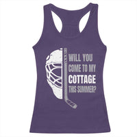 Will You Come To My Cottage This Summer Racerback Tank Top Retro LGBT Romance Hockey Fan