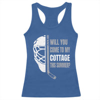 Will You Come To My Cottage This Summer Racerback Tank Top Retro LGBT Romance Hockey Fan