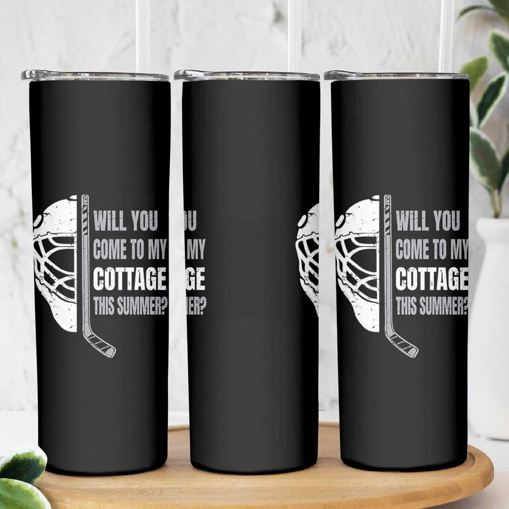 Will You Come To My Cottage This Summer Skinny Tumbler Retro LGBT Romance Hockey Fan