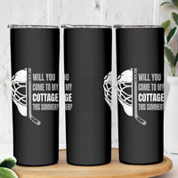 Will You Come To My Cottage This Summer Skinny Tumbler Retro LGBT Romance Hockey Fan