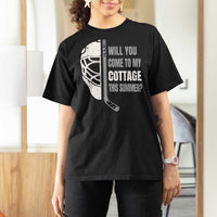 Will You Come To My Cottage This Summer T Shirt For Women Retro LGBT Romance Hockey Fan