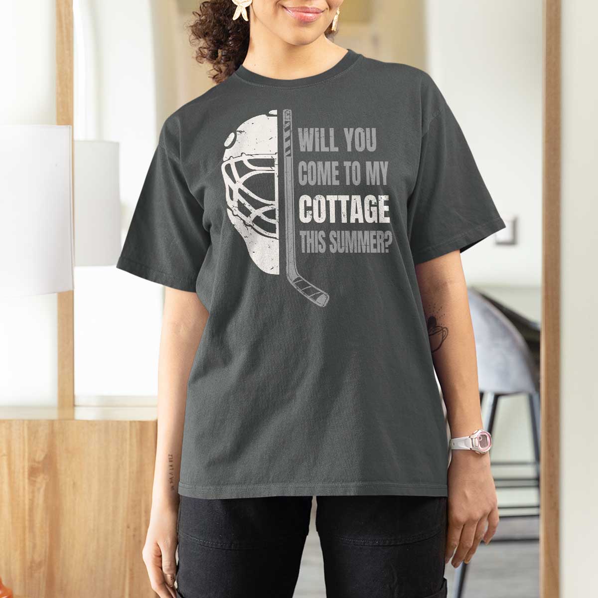 Will You Come To My Cottage This Summer T Shirt For Women Retro LGBT Romance Hockey Fan