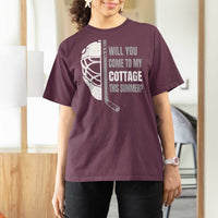 Will You Come To My Cottage This Summer T Shirt For Women Retro LGBT Romance Hockey Fan