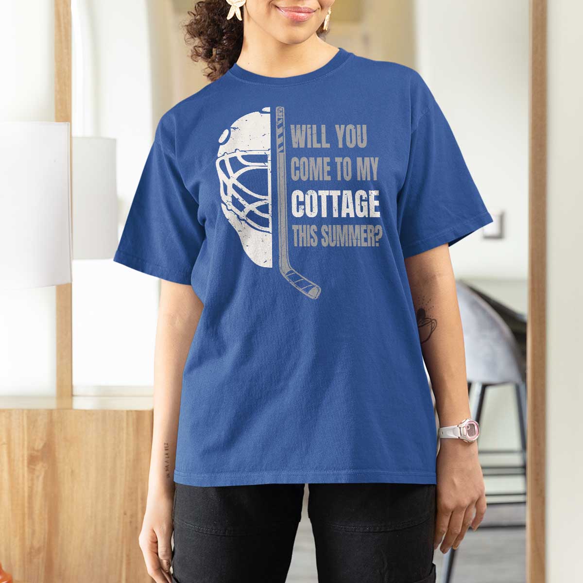 Will You Come To My Cottage This Summer T Shirt For Women Retro LGBT Romance Hockey Fan