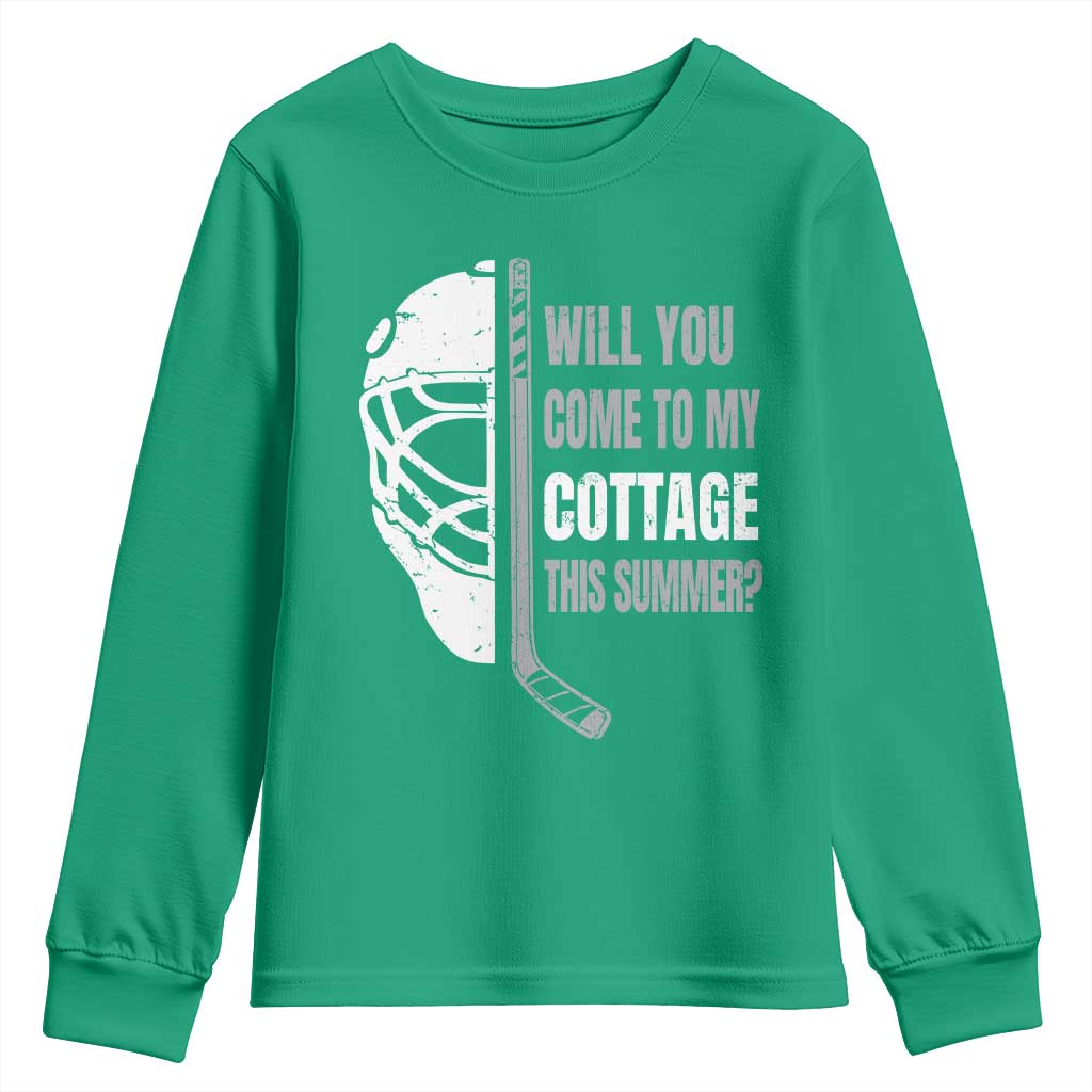 Will You Come To My Cottage This Summer Youth Sweatshirt Retro LGBT Romance Hockey Fan