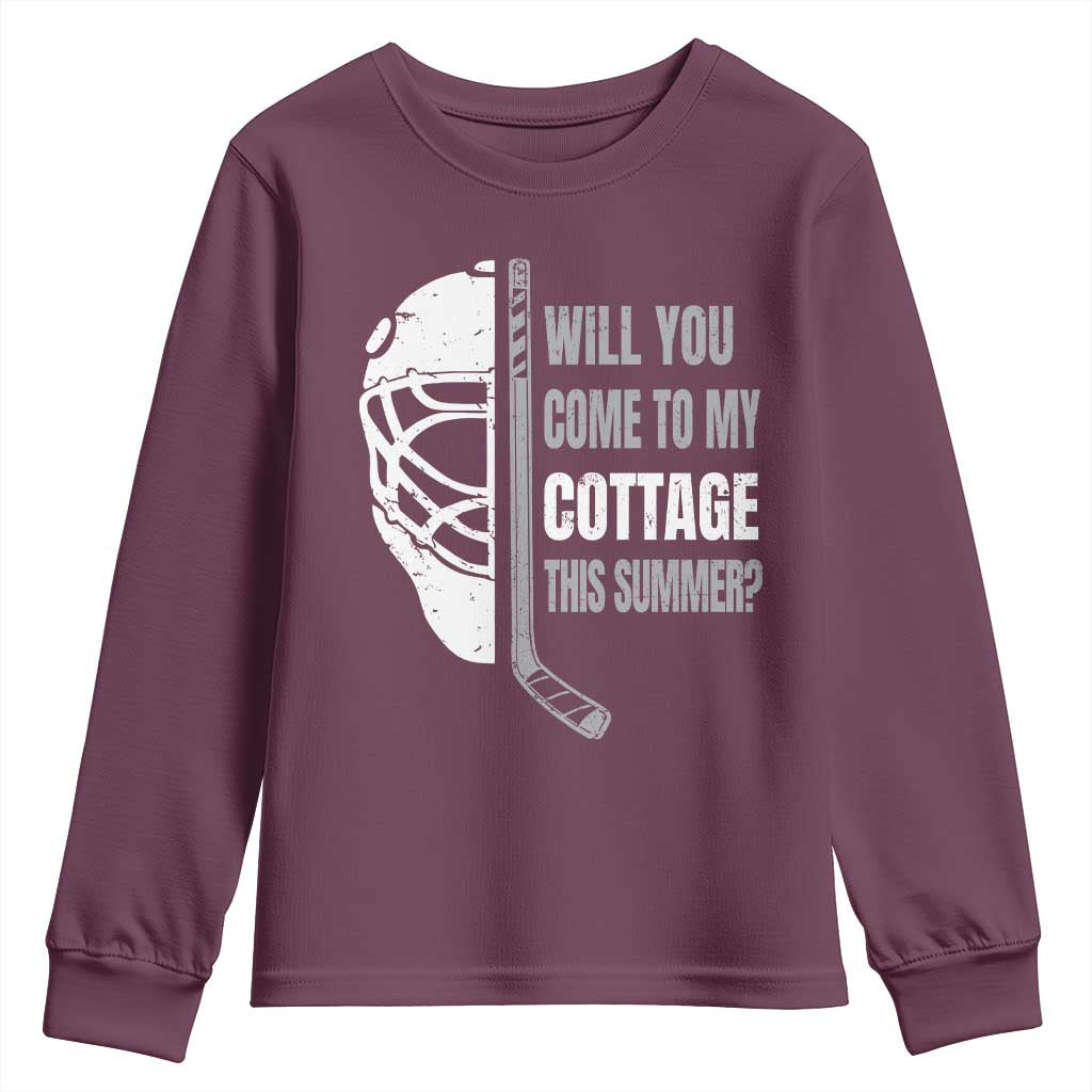 Will You Come To My Cottage This Summer Youth Sweatshirt Retro LGBT Romance Hockey Fan