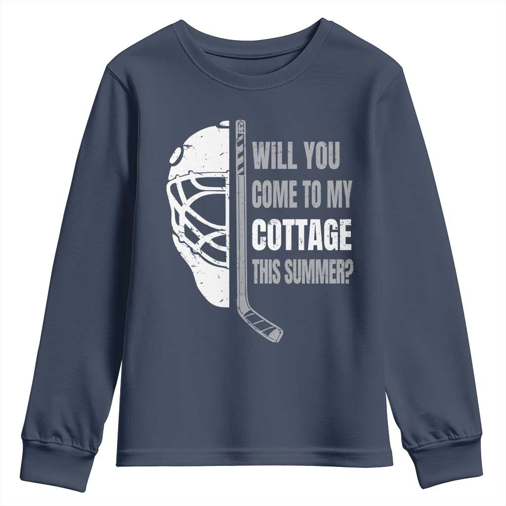 Will You Come To My Cottage This Summer Youth Sweatshirt Retro LGBT Romance Hockey Fan
