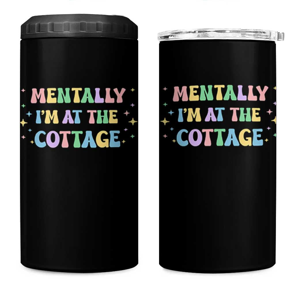 LGBT Romance Hockey 4 in 1 Can Cooler Tumbler Mentally Im At The Cottage Team Hollanov Fan