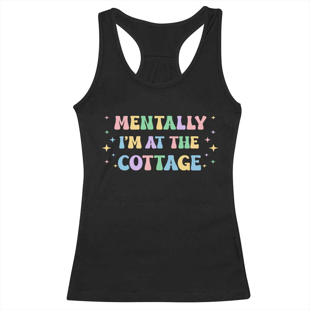 LGBT Romance Hockey Racerback Tank Top Mentally Im At The Cottage Team Hollanov Fan