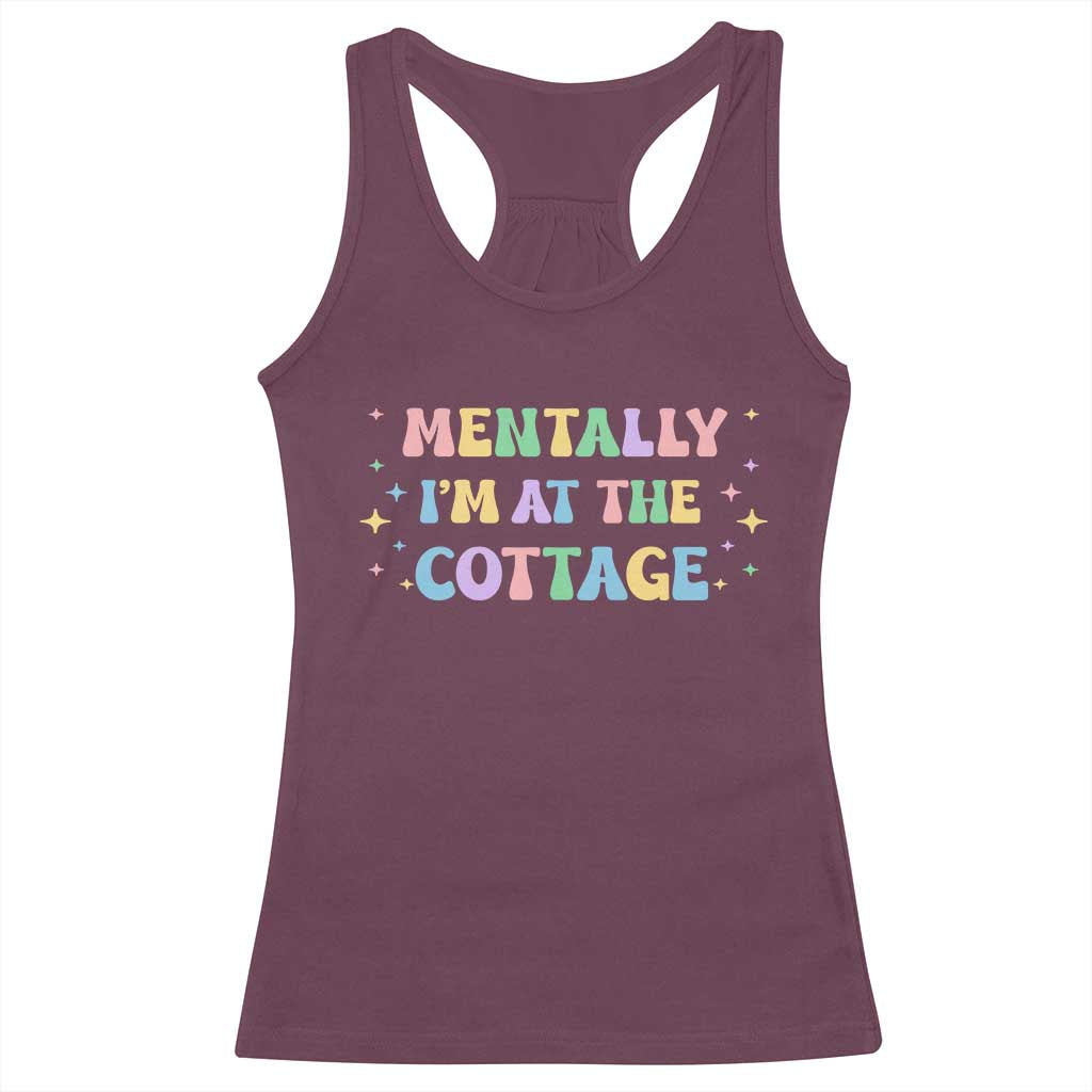 LGBT Romance Hockey Racerback Tank Top Mentally Im At The Cottage Team Hollanov Fan