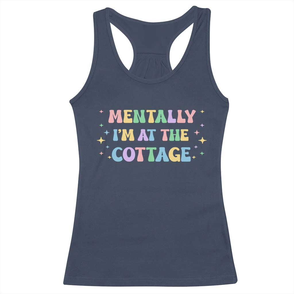 LGBT Romance Hockey Racerback Tank Top Mentally Im At The Cottage Team Hollanov Fan