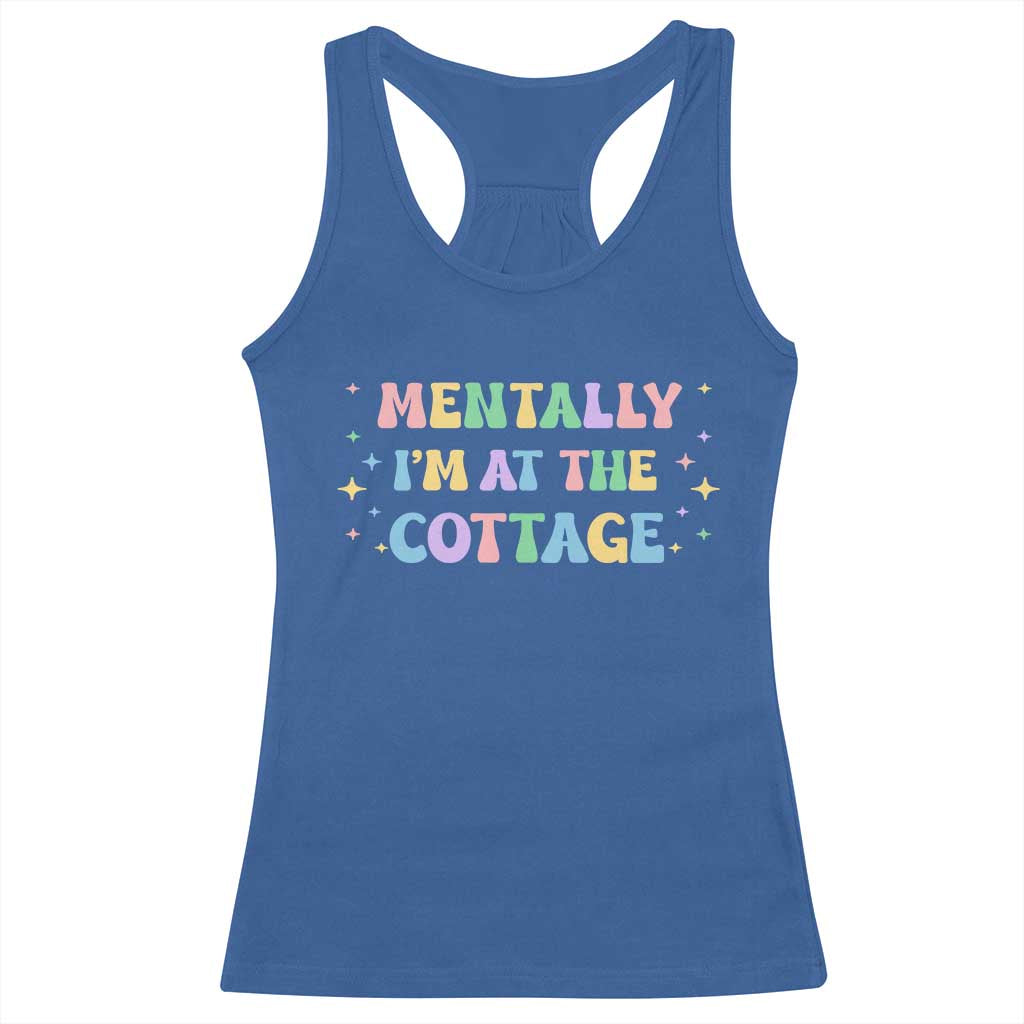 LGBT Romance Hockey Racerback Tank Top Mentally Im At The Cottage Team Hollanov Fan
