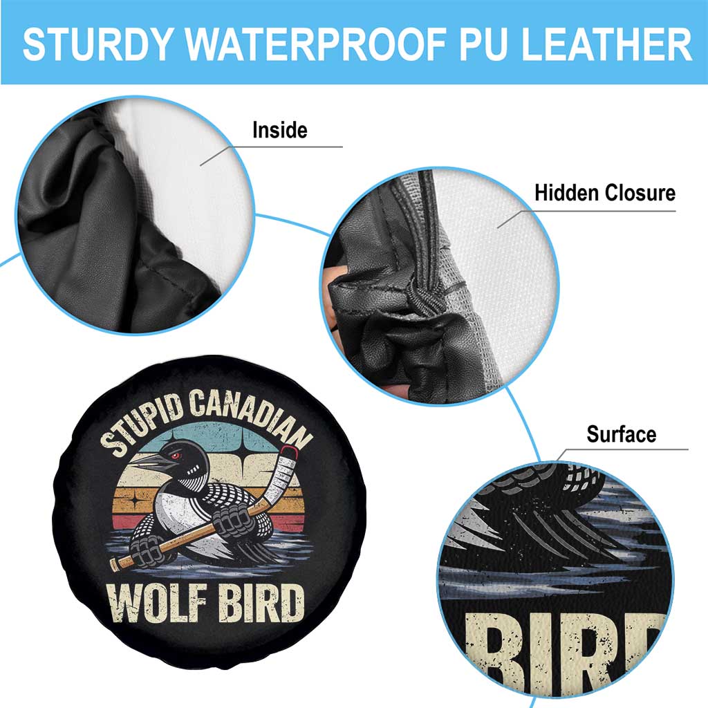 Stupid Canadian Wolf Bird Spare Tire Cover Retro Romance Hockey LGBT Book Movie Fans Gift