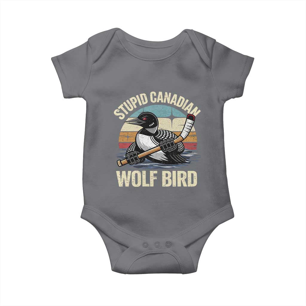 Stupid Canadian Wolf Bird Baby Onesie Retro Romance Hockey LGBT Book Movie Fans Gift