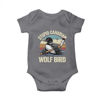 Stupid Canadian Wolf Bird Baby Onesie Retro Romance Hockey LGBT Book Movie Fans Gift